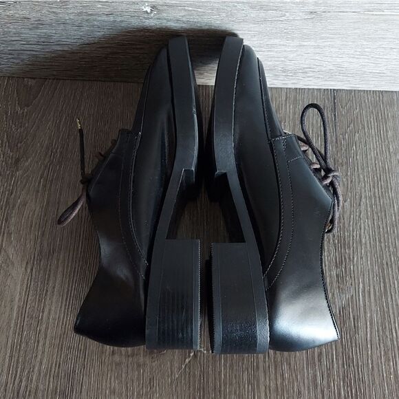 Zara Trafaluc Platform Lace up Oxford Loafer Shoe Black Size 39 - Picture 6 of 9